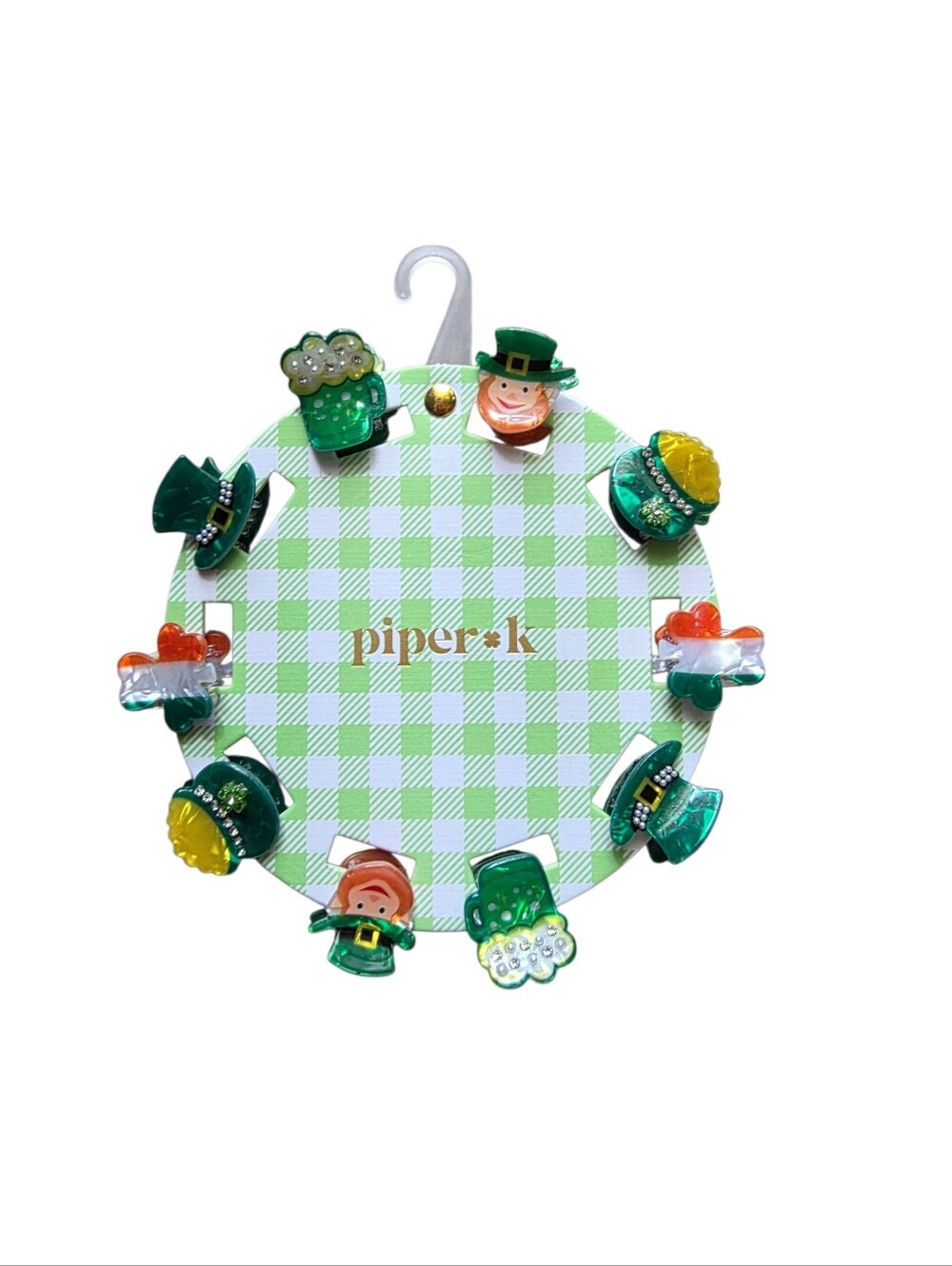 Piper K St Patricks Day Hair Clips Irish Ireland Lucky Set Of 10 New NWT